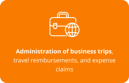 Administration of business trips, travel reimbursements, and expense claims