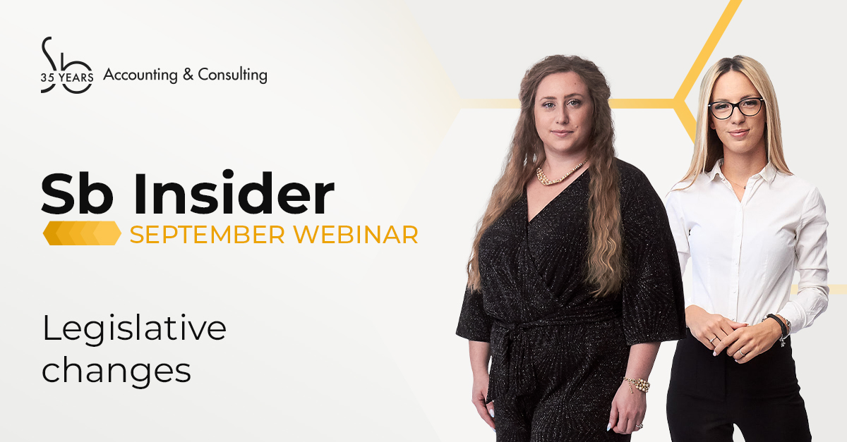 Legislative changes for businesses in September that Sb Accounting & Consulting experts shared during the Sb Insider Webinar on 17.09.2026
